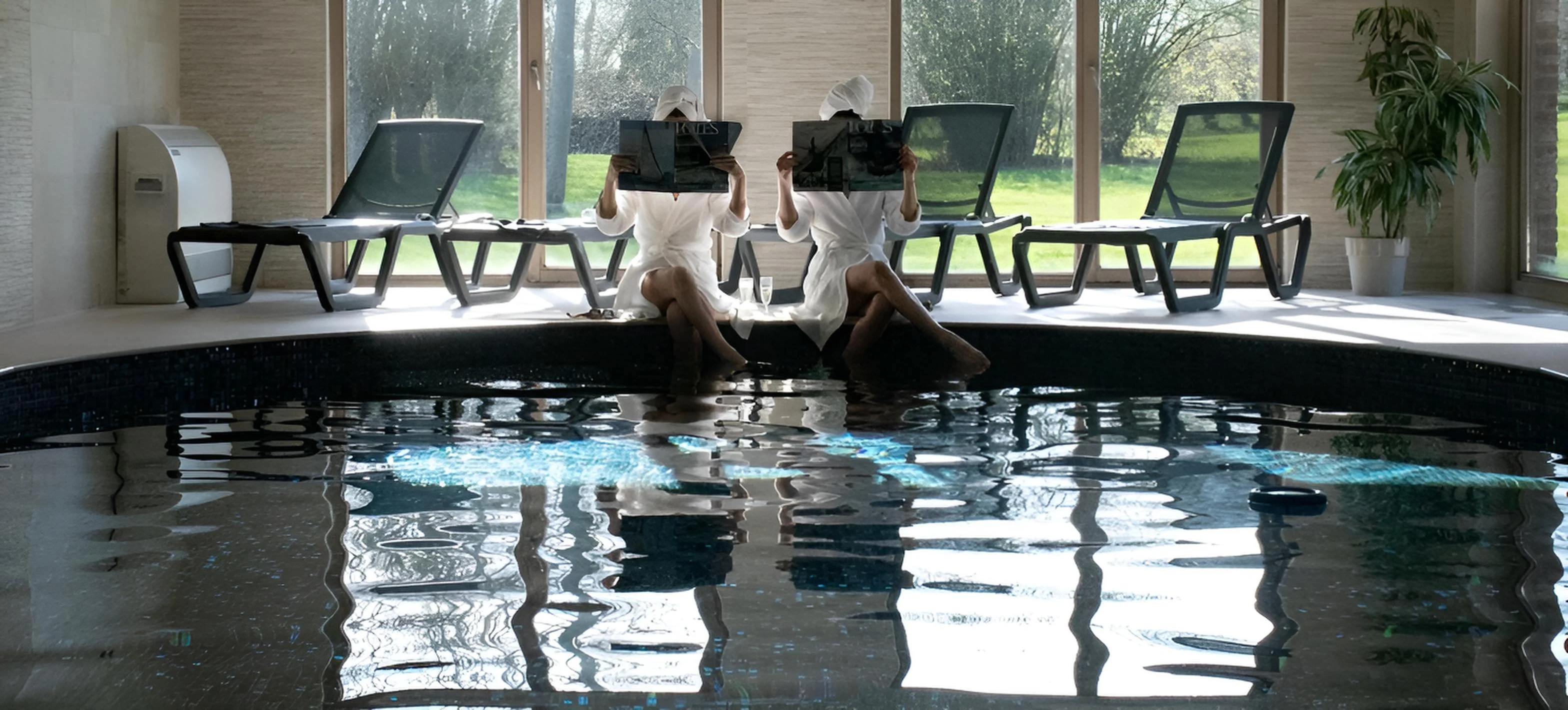 Piscine intérieure chauffée du spa privatif Thermes de Noirmont