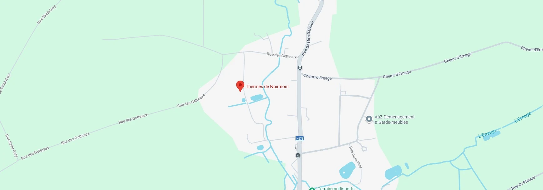 Carte - Thermes de Noirmont, Vieille Rue 25, Cortil-Noirmont